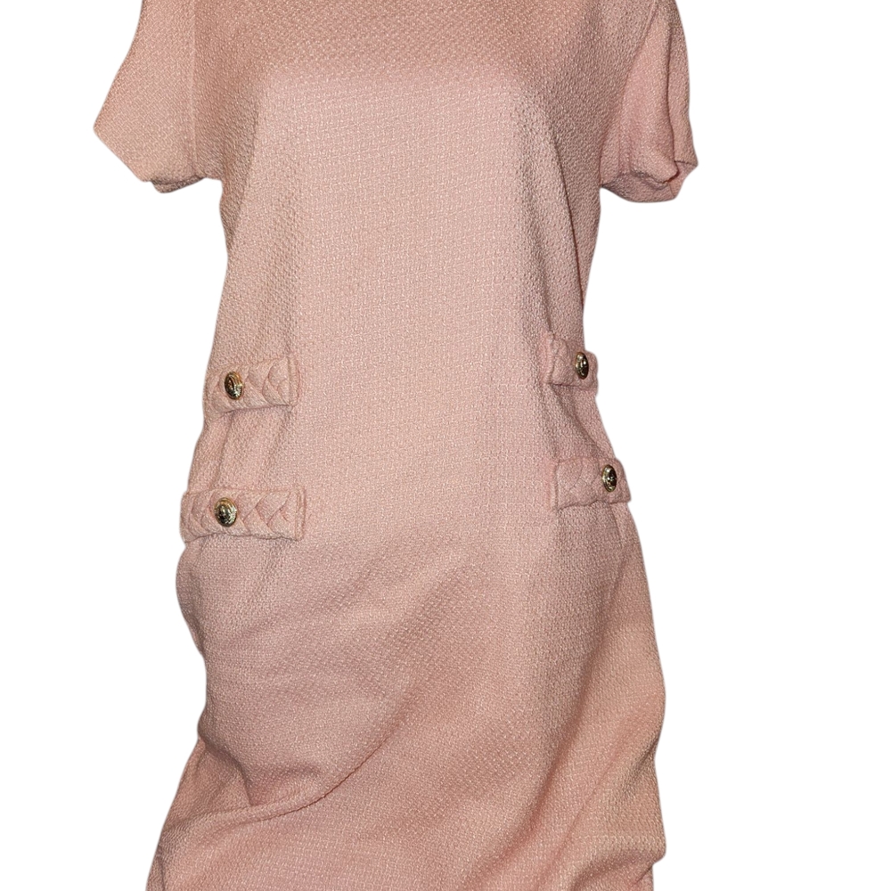 Unbranded Pink Short Sleeve Dress Zip And Hook Closure